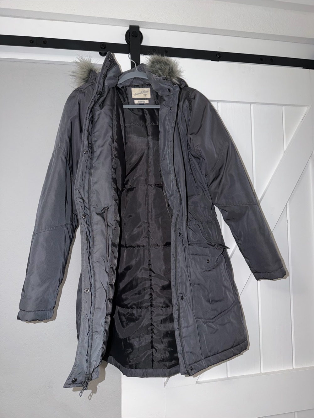 Universal Thread Gray Women's Water-Resistant Puffer Coat